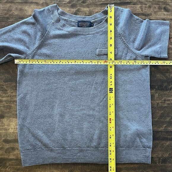 Pendleton Short Sleeve Merino Wool Sweater‎ Shirt Womens Sz XS Gray Pocket Top - Picture 7 of 8